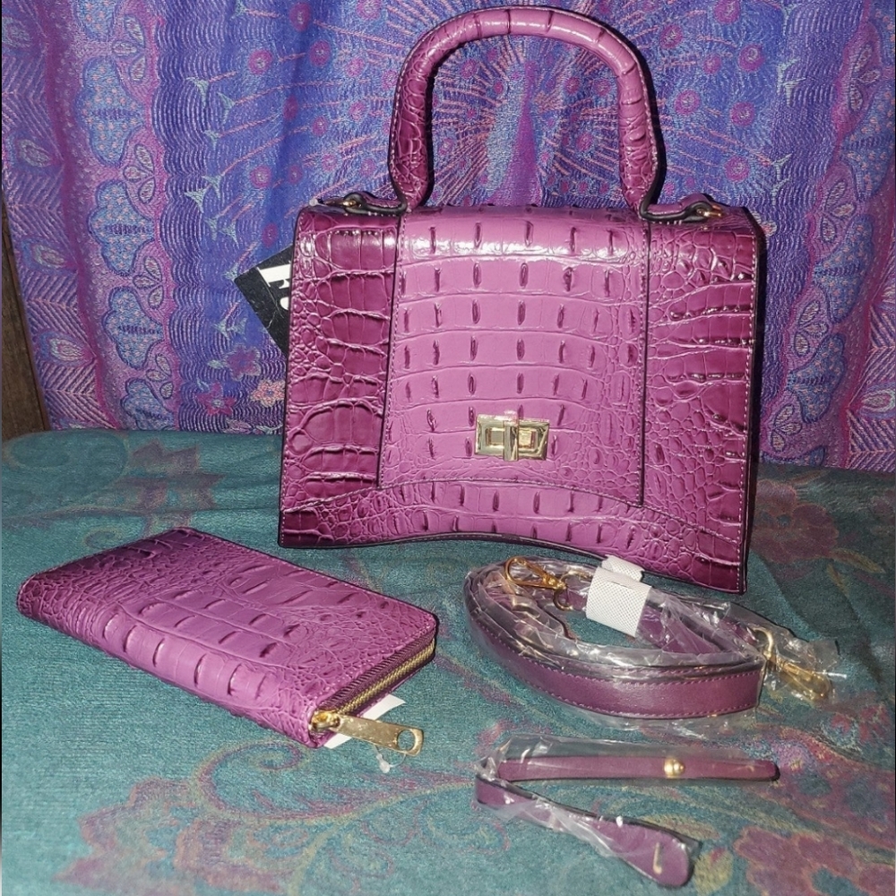 Faux croc bag